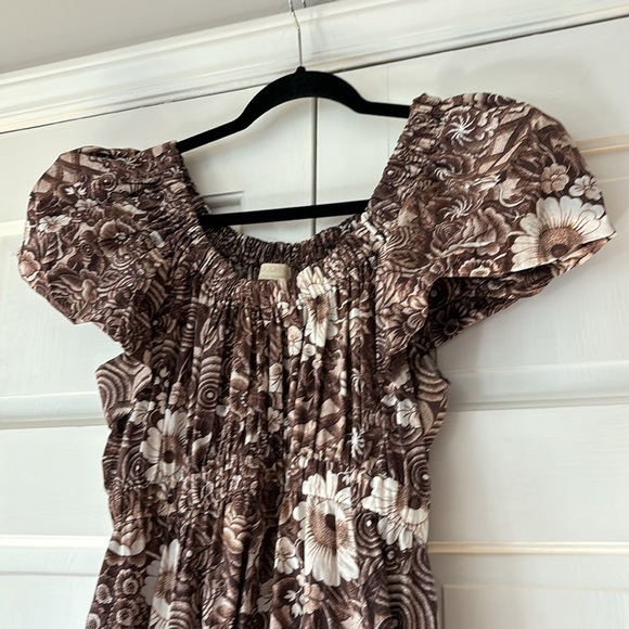 ULLA JOHNSON Nanette Dress in Teak‎ Brown Floral Print Midi Gown Size 6 Poplin - Picture 7 of 17